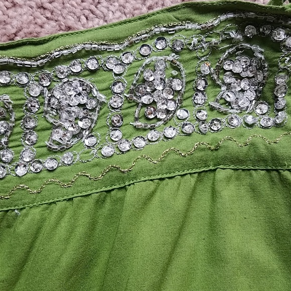 Derek heart green layered skirt with jeweled waist - Picture 2 of 6